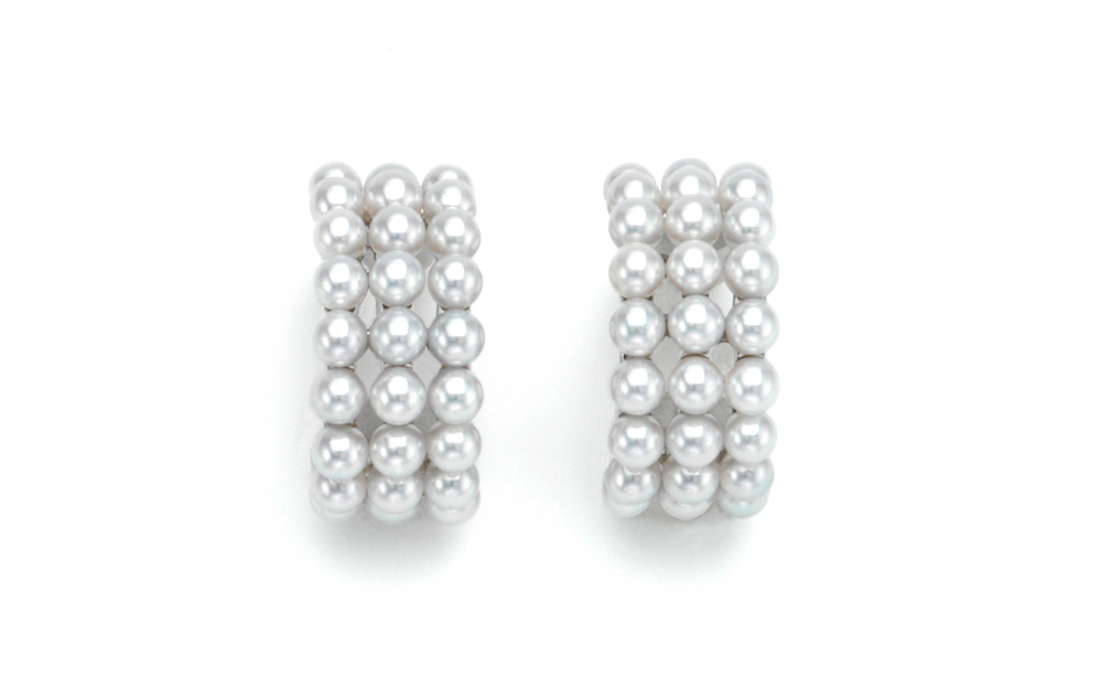 K-line / Earrings / K18WG / Akoya Cultured pearls