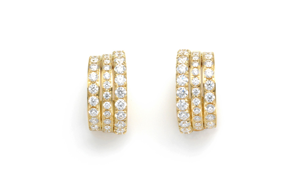 K-line / Earrings / K18 / Diamond