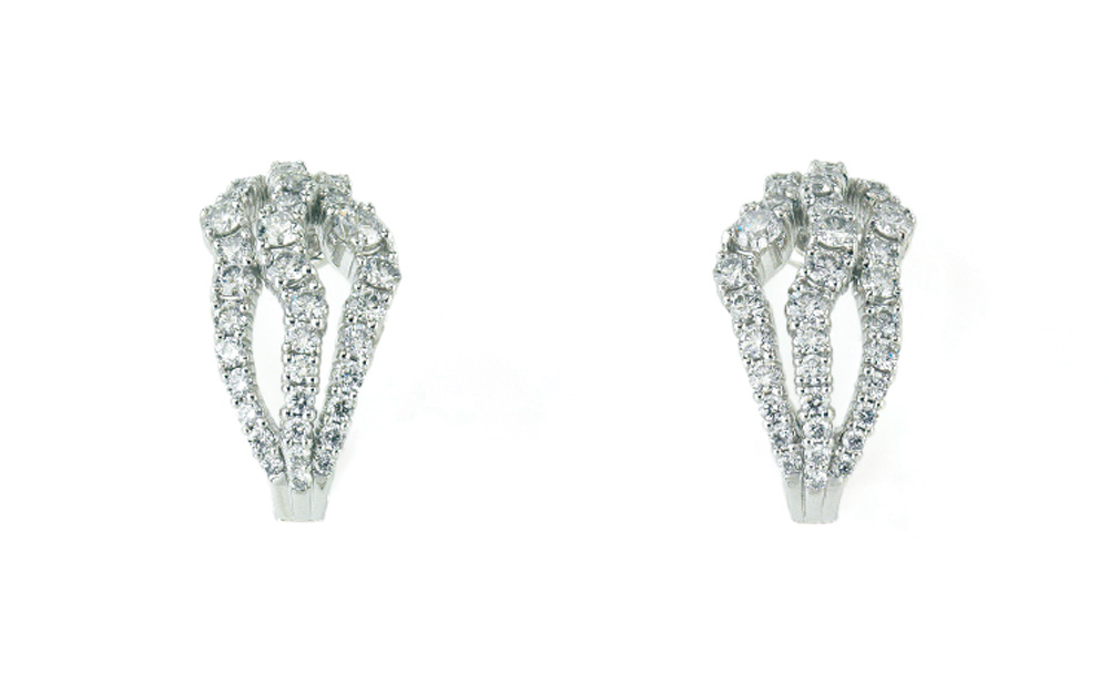 U-line / Earrings / PT / K18WG / Diamond